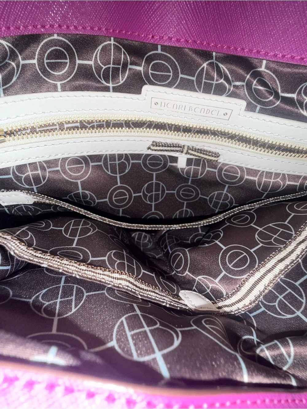 henri bendel Bright Fuchsia Satchel with Jeweled Charm